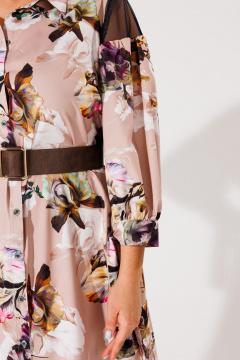 Элегантное платье с кружевными вставками и оригинальным принтом Anelli 1335 ирисы - фото 5