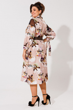 Элегантное платье с кружевными вставками и оригинальным принтом Anelli 1335 ирисы - фото 4