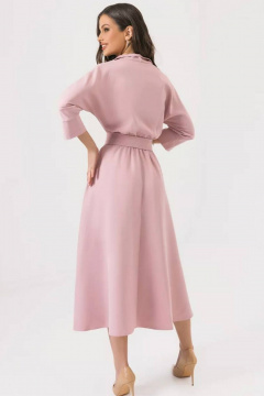 Платье свободного кроя с асимметричным низом Мастер Мод 672б пудра - фото 2