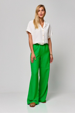 Блуза летняя с коротким рукавом и отстроченной планкой THE NAME 2293 молочный - фото 1