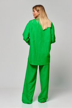 Леновая рубашка свободного кроя с воротником-стойкой THE NAME 2299 - фото 5