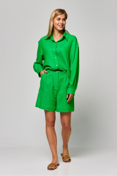 Леновая рубашка свободного кроя с воротником-стойкой THE NAME 2299 - фото 3