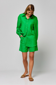 Леновый комплект из рубашки и шорт с высокой посадкой THE NAME 2308 - фото 1