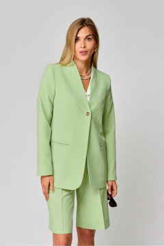 Жакет на подкладке лето деловой свободный с карманами THE NAME 2315 салатовый - фото 2