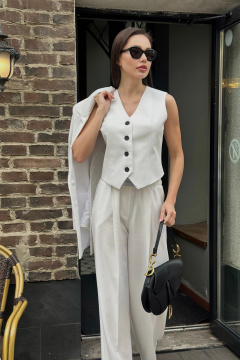 Жилет классический белый на регулируемой спинке деловой Skipper Design 733_white - фото 1