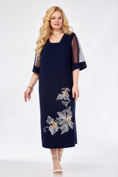 Платье из льна и текстиля прямое длинное нарядное Grace for you 1046 - фото 1