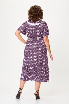 Летнее платье с запахом и шнурками из вискозы Avenue 0126 слива+молоко - фото 5