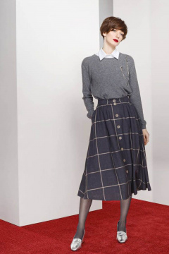 Юбка расширенного кроя из костюмной ткани с карманами AG Green G181/8 - фото 1