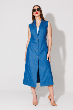 Жилет, топ, шорты NikVa 501.3 синий_молоко - фото 3