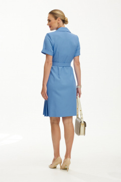 Голубое платье из текстиля с складками и декором Твой имидж 1847 голубой - фото 2