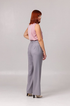 Брюки прямые из текстиля с карманами и складками Соджи 614 серый - фото 4