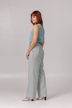 Брюки прямые из текстиля с карманами и складками Соджи 614 мятный - фото 5