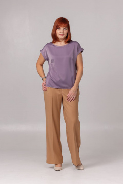 Блуза приталенного силуэта со спущенными плечами для лета Соджи 620 лавандовый - фото 3