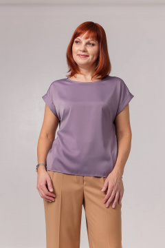 Блуза приталенного силуэта со спущенными плечами для лета Соджи 620 лавандовый - фото 2