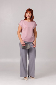 Блуза приталенного силуэта со спущенными плечами для лета Соджи 620 пудровый - фото 1