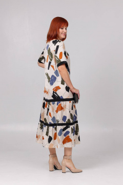 Платье с воланами и рукавом 28 см для летнего гардероба Соджи 623 молочный - фото 5