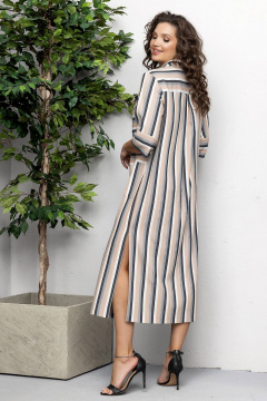 Летнее рубашечное платье из полоски с поясом Gold Style 2620 - фото 2