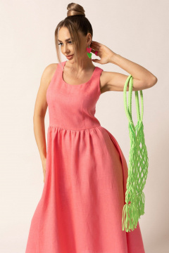 Летнее оранжевое платье с застежкой-молнией и карманами Golden Valley 44036-1 оранжевый - фото 3