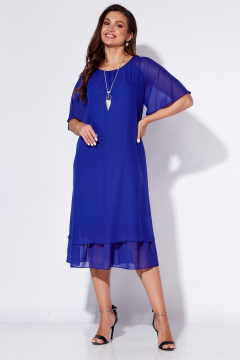 Нарядное летнее платье трапециевидного силуэта с украшением TAiER 1212 василек - фото 1
