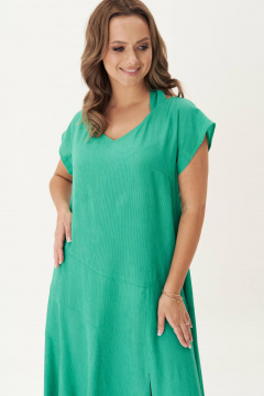 Летнее платье с разрезом и асимметричным кроем Fantazia Mod 4796 зеленый - фото 3