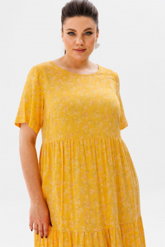Летнее платье из вискозы с просторным кроем Anelli 1408 солнце - фото 2