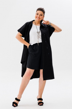 Летняя туника с асимметричным кроем и разрезами Anelli 1383 оникс - фото 5