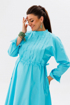 Платье из хлопка с расклешённым низом и пуговицами Anelli 1289 облако - фото 5