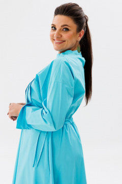 Платье из хлопка с расклешённым низом и пуговицами Anelli 1289 облако - фото 3