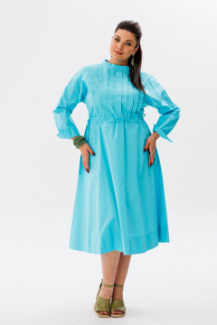 Платье из хлопка с расклешённым низом и пуговицами Anelli 1289 облако - фото 1