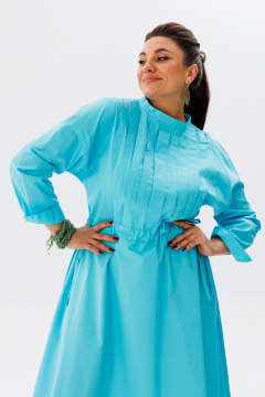 Платье из хлопка с расклешённым низом и пуговицами Anelli 1289 облако - фото 2