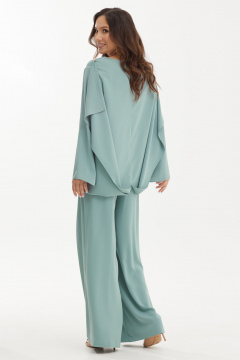 Платье А-силуэта из хлопка с белой аппликацией Магия моды 2455 бирюза - фото 5