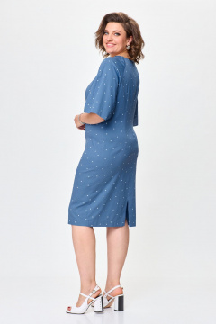 Платье из хлопка с эластаном и съемным поясом Bonna Image 917 голубой - фото 5