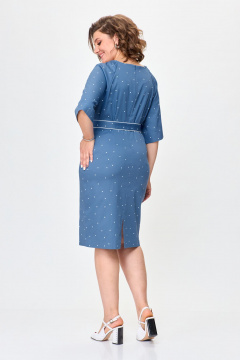 Платье из хлопка с эластаном и съемным поясом Bonna Image 917 голубой - фото 2