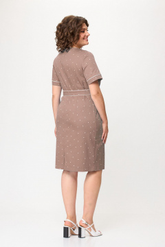 Платье из хлопка с эластаном и съемным поясом Bonna Image 918 бежевый - фото 2