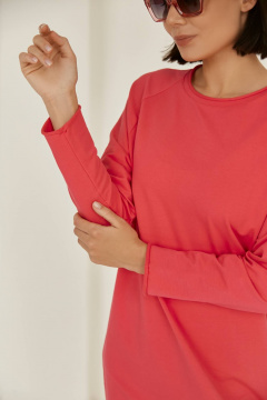 Трикотажное платье из хлопка с комфортной посадкой Romgil 945ДФТЗ фуксия - фото 5