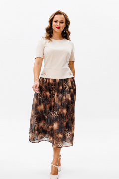 Блузка и юбка из текстиля в элегантном комплекте Urs 24-395-2 - фото 5