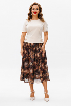 Блузка и юбка из текстиля в элегантном комплекте Urs 24-395-2 - фото 1