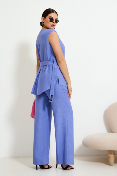 Костюм брючный с жилетом и фигурным вырезом, фиолетовый Lissana 4924 лаванда - фото 5