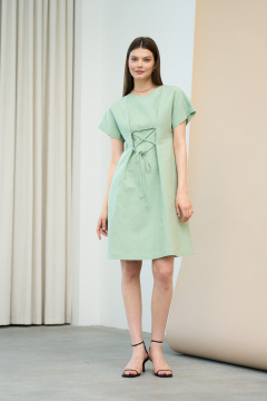 Платье свободного кроя со спущенным плечом и шнуровкой C. of PAPAYA NEW Р1674-1 - фото 1