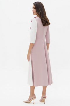 Джемперное платье с цветочной вышивкой и двухцветной тканью Urs 24-310-2 - фото 5