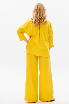 Летний женский костюм из вискозы с блузой и брюками Michel chic 1373 желтый - фото 5