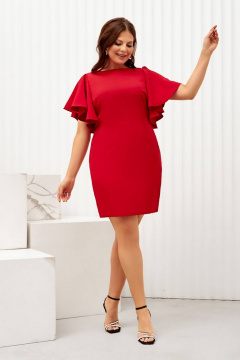 Красное нарядное платье с рукавами-воланами из кружева Gold Style 2630 красный - фото 3