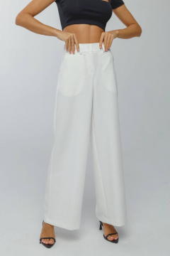Репсированные брюки палаццо на резинке Gold Style 2631 белый - фото 2