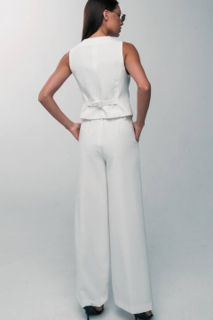 Репсированные брюки палаццо на резинке Gold Style 2631 белый - фото 3