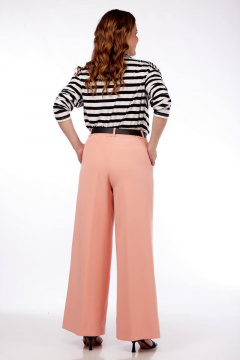 Розовые брюки палаццо на резинке для делового образа Gold Style 2631 персик - фото 2