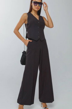 Черные брюки палаццо на резинке для делового образа Gold Style 2631 черный - фото 1