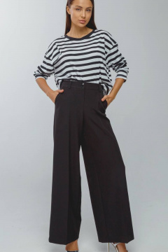 Черные брюки палаццо на резинке для делового образа Gold Style 2631 черный - фото 2