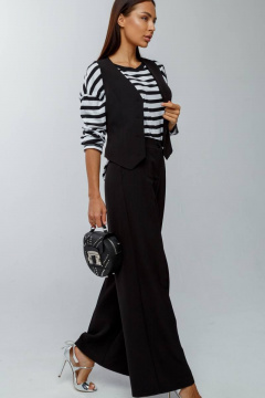 Черные брюки палаццо на резинке для делового образа Gold Style 2631 черный - фото 5