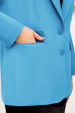 Пиджак прямого силуэта в стиле Old Money для plus size Gold Style 2633 голубой - фото 3