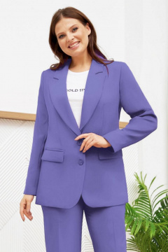 Пиджак прямого силуэта в стиле Old Money для plus size Gold Style 2633 сиреневый - фото 1